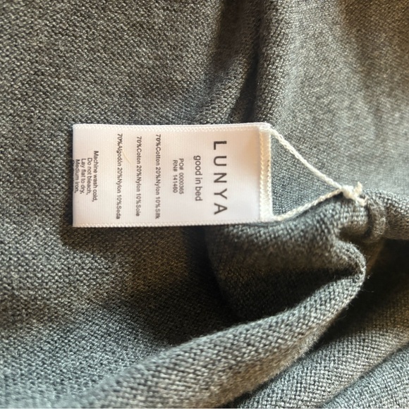 LUNYA Women's Hooded Oversized Cardigan in Charcoal Gray. Cotton Silk Blend. - Picture 6 of 6